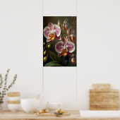 Rosa Moschee Orchideen Blume Art Print Poster (Küche)