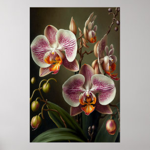 Rosa Moschee Orchideen Blume Art Print Poster