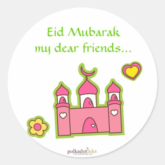 Rosa Moschee Sticker (Vorderseite)