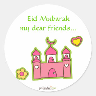 Rosa Moscheen-Aufkleber Runder Aufkleber