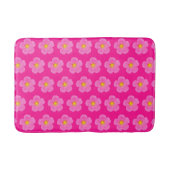 Rosa Moss Rose Blume Nahtloses Muster auf Bath Mat Badematte (Vorderseite)