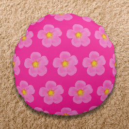 Rosa Moss Rose Blume Nahtloses Muster auf Rundes Kissen