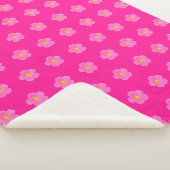 Rosa Moss Rose Blume Nahtloses Muster auf Sherpadecke (3/4)