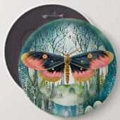 Rosa Moth Forest Night Button (Vorne & Hinten)