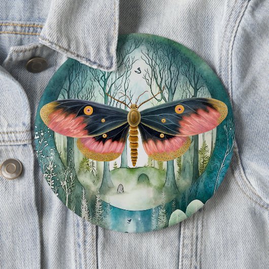 Rosa Moth Forest Night Button (Beispiel)