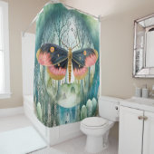 Rosa Moth Forest Night Duschvorhang (Beispiel)