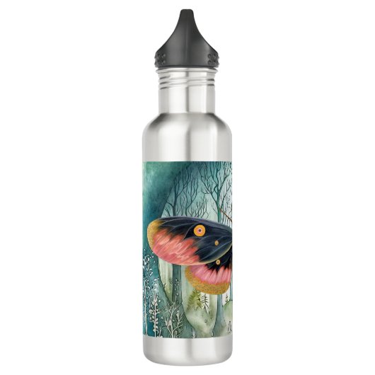 Rosa Moth Forest Night Edelstahlflasche (Links)