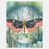Rosa Moth Forest Night Fleecedecke (Vorderseite)