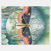 Rosa Moth Forest Night Fleecedecke (Vorderseite (Horizontal))