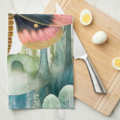 Rosa Moth Forest Night Geschirrtuch (Viertel Falte)