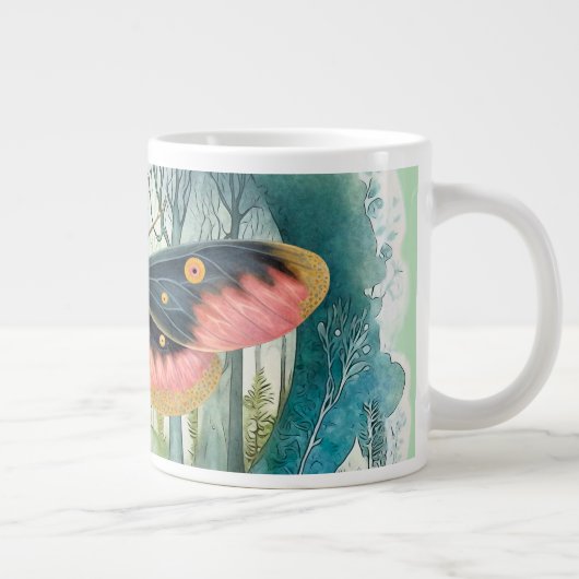 Rosa Moth Forest Night Jumbo-Tasse (Rechts)