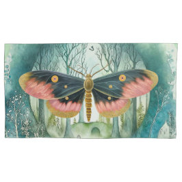 Rosa Moth Forest Night Kissenbezug