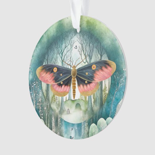 Rosa Moth Forest Night Ornament (Vorderseite)