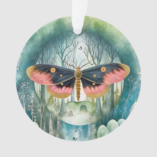 Rosa Moth Forest Night Ornament (Vorderseite)