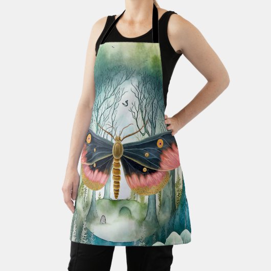 Rosa Moth Forest Night Schürze (InSitu)