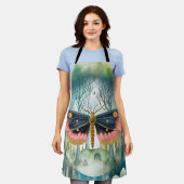 Rosa Moth Forest Night Schürze (Getragen)