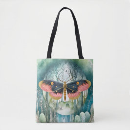 Rosa Moth Forest Night Tasche