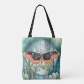 Rosa Moth Forest Night Tasche (Rückseite)