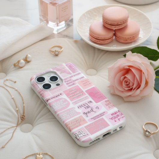 Rosa Motivationszitate Collage Ästhetik Handyhülle Case-Mate iPhone Hülle