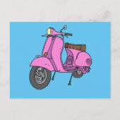 rosa Motorroller Postkarte (Vorderseite)