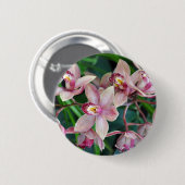Rosa Mottenorchideen Button (Vorne & Hinten)