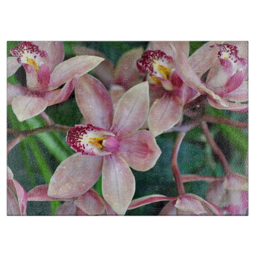 Rosa Mottenorchideen Schneidebrett (Vorderseite)