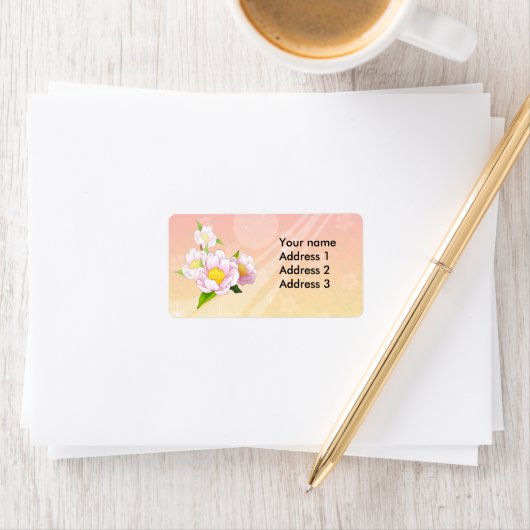 Rosa Mottenorchie Adressaufkleber (Insitu)