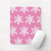 Rosa Mousepad mit Schneeflocken (Mit Mouse)