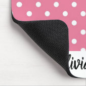 Rosa Mousepad mit weißen Polka-Punkten (Ecke)