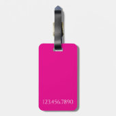 Rosa „Mrs“ Minimal-Typografie  Gepäckanhänger (Rückseite vertikal)