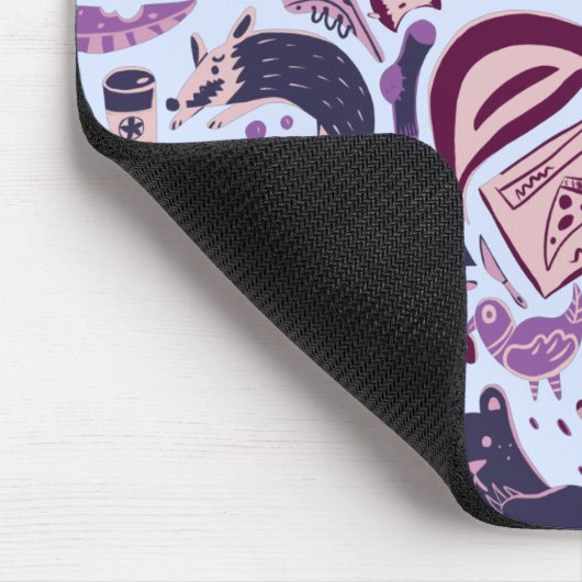 Rosa Mülltiere, die Junk Food Pattern essen Mousepad (Ecke)