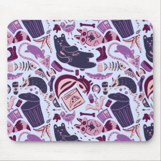 Rosa Mülltiere, die Junk Food Pattern essen Mousepad