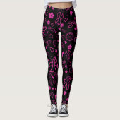Rosa Multiband drucken...Brustkrebs Leggings (Vorderseite)