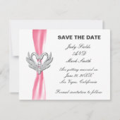 Rosa Multifunktionsleisten-Silberschwänze Save the Einladung (Vorderseite)