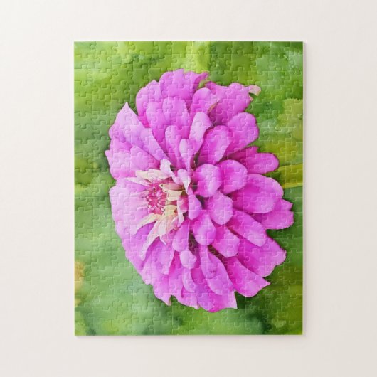 Rosa Mum Blume Watercolor Art Puzzle (Vertikal)
