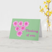 Rosa Mums Blume Denken Sie an Ihre Karten (Gelbe Blume)