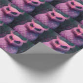 Rosa Murloc/Owl Hybride Kreatur Geschenkpapier (Ecke)