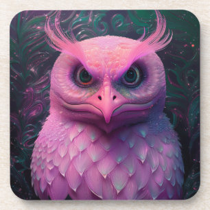 Rosa Murloc/Owl Hybride Kreatur Getränkeuntersetzer