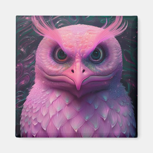 Rosa Murloc/Owl Hybride Kreatur Magnet (Vorne)