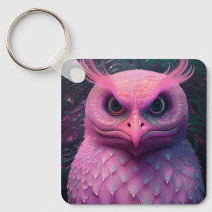 Rosa Murloc/Owl Hybride Kreatur Schlüsselanhänger