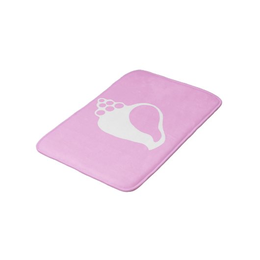 Rosa Muschel Badezimmer Matte (Schrägansicht)