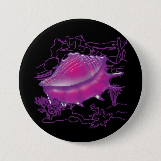 Rosa Muschel Button (Vorderseite)