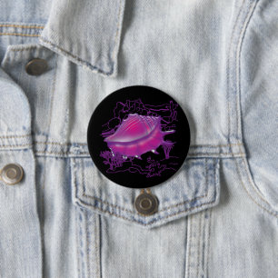 Rosa Muschel Button