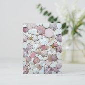 Rosa Muschel Glasstrand Glas Foto Keramik Postkarte (Stehend Vorderseite)