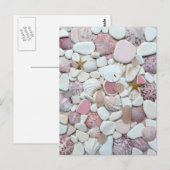 Rosa Muschel Glasstrand Glas Foto Keramik Postkarte (Vorne/Hinten)
