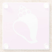 Rosa Muschel Glasuntersetzer (Rückseite)