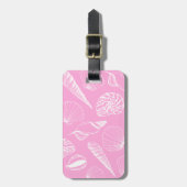 Rosa Muschel Illustriert Gepäckanhänger (Vorderseite vertikal)