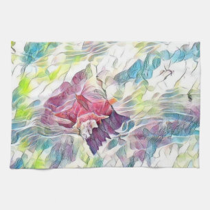 Rosa Muschel im Aquarell Geschirrtuch