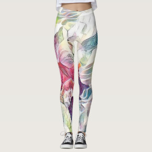 Rosa Muschel im Aquarell Leggings