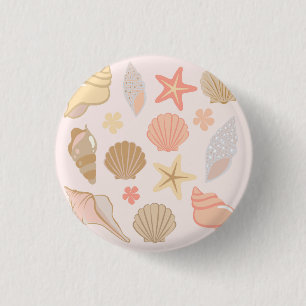 Rosa Muschel Muster Button
